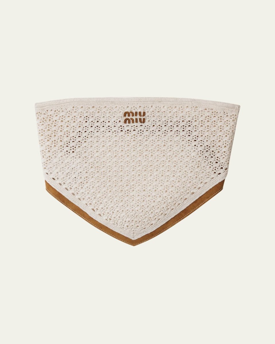 Cotton Crochet Suede Crop Bandana Top